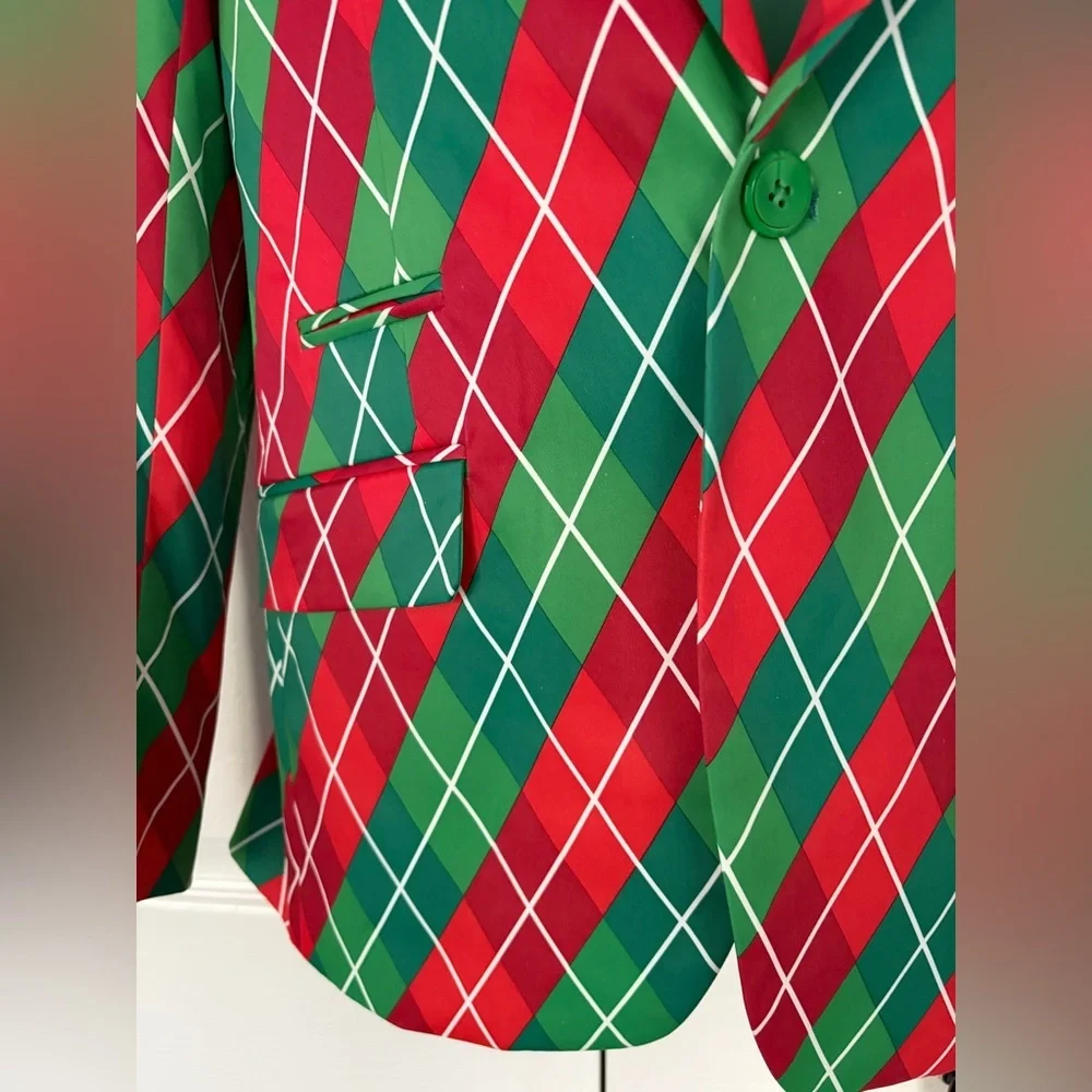 Suslo Couture Blazer Jacket Green Red NWT size Small size 38 - Picture 4 of 14